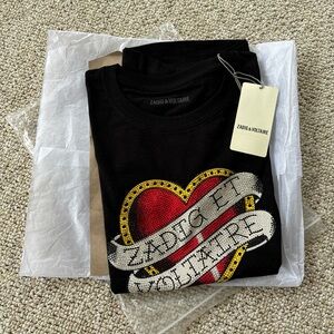 Zadig Voltaire Short Sleeve Tshirt Top Small 100% Cotton